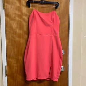 Pink strapless dress